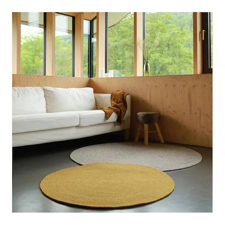 Tapis rond laine feutrée neethu Avoine+Gris+Mangue+Naturel+Olive+Orange+Toffee 16 - vertbaudet enfant 