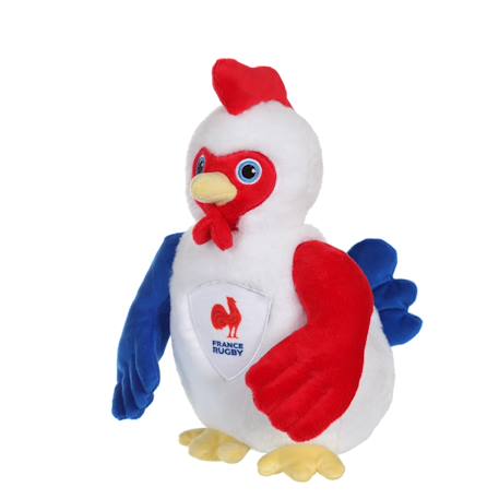 Peluche coq sonore - fédération française de rugby (ffr) - peluche officielle 24 cm assis Rouge 2 - vertbaudet enfant 