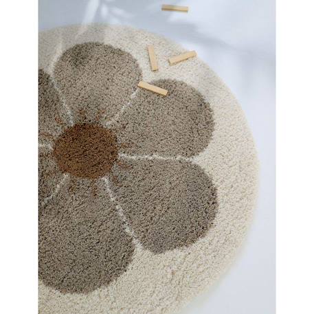 Tapis chambre enfant rond bohemian daisy Beige+Gris+Multicolore 9 - vertbaudet enfant 