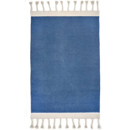 Tapis coton lisboa Bleu+Moutarde+Rose liège 1 - vertbaudet enfant 