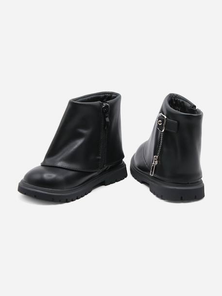 Bottines à zip Noir 3 - vertbaudet enfant 