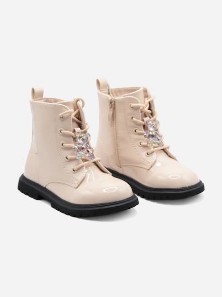 Bottines à zip Crème 1 - vertbaudet enfant 