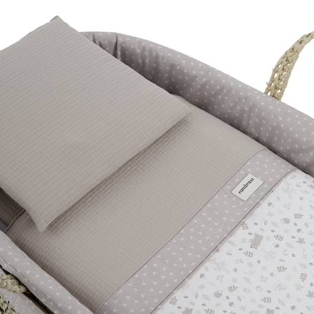 Couffin bébé matelassé avec support en bois Beige/natural 3 - vertbaudet enfant 