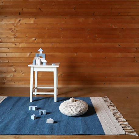 Tapis chambre coton lucia Bleu+Rose liège 4 - vertbaudet enfant 