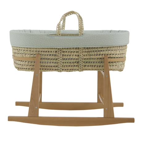Couffin bébé matelassé avec support en bois Green/natural+Grey/natural 2 - vertbaudet enfant 