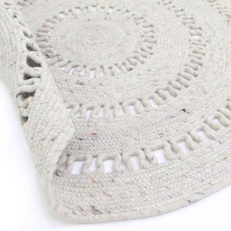 Tapis laine feutrée rond ajourée bibek Gris+Mango+Naturel 14 - vertbaudet enfant 