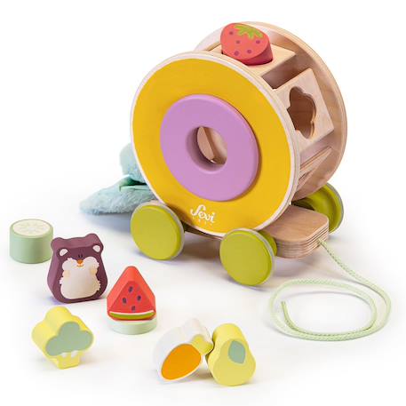 Jouet à trainer hamster remorquable (9 pièces) Beige 1 - vertbaudet enfant 