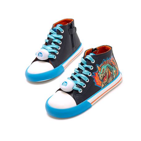 Sneakers garçon synthétique fermeture éclair barefoot Blue 2 - vertbaudet enfant 
