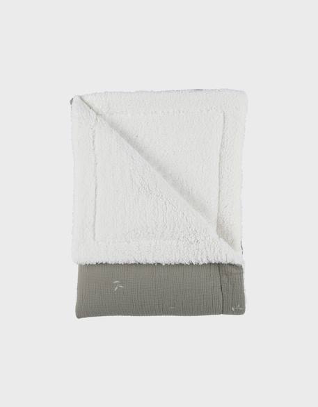 Couverture brodée  100x140 cm en gaze de coton bio Vert 5 - vertbaudet enfant 
