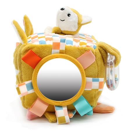 Cube d'activités en tissu Bleu+Bleu, jaune, blanc+Jaune 15 - vertbaudet enfant 