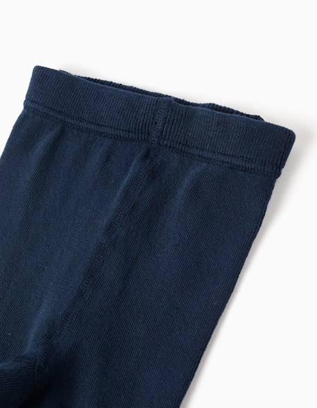 Collants de maille côtelée anti-bouloche Bleu foncé 2 - vertbaudet enfant 