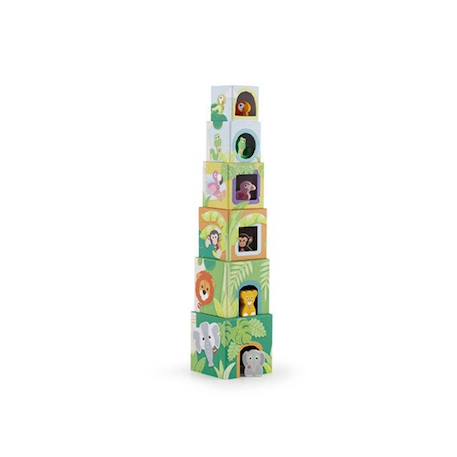 Cubes empilables et animaux savane Vert 3 - vertbaudet enfant 