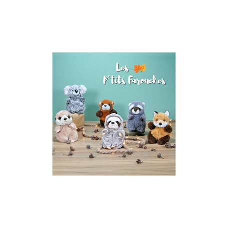 Peluche - peluche p'tits farouches panda roux - 15 cm Orange 4 - vertbaudet enfant 
