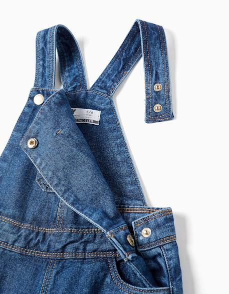 Salopette en jean wide leg Bleu 3 - vertbaudet enfant 