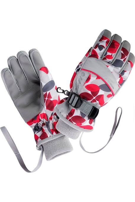 Gants de ski motif/style géométrique  kelly Gris / rose rouge / rouge betterave 1 - vertbaudet enfant 
