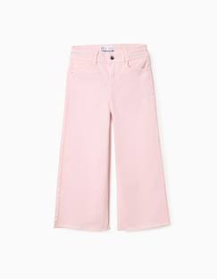 -Pantalon en toile wide leg avec ourlets effilochés