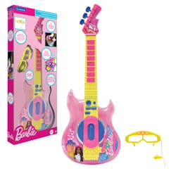 Jouet-Activités artistiques et musicales-Instruments de musique-Guitare électronique lumineuse avec lunettes et micro barbie