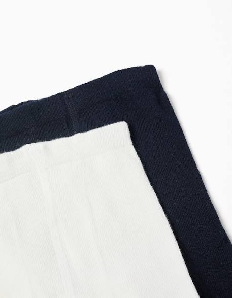 Lot de 2 collants unis/à motif Multicolore 2 - vertbaudet enfant 