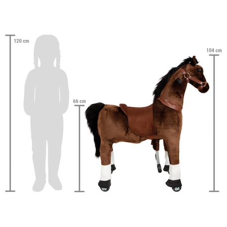 Cheval à monter sur roulettes hauteur 67 cm Marron 6 - vertbaudet enfant 