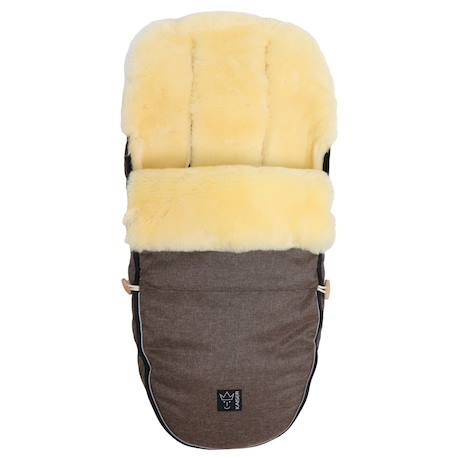 Chancelière pour poussette en peau d'agneau Love the Nature angora+Brown melange+massepain 8 - vertbaudet enfant 