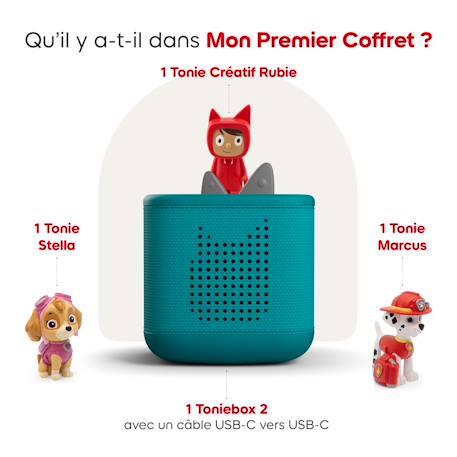 Pack toniebox 2 - boite à histoires - 1 figurine rubie - la pat' patrouille marcus et stella Vert océan 3 - vertbaudet enfant 