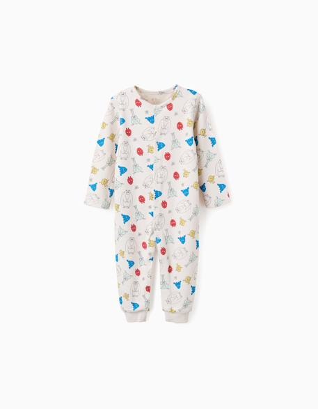 Grenouillère Bébé Mouton En Velours - Ouverture Boutons-pression, Pieds Inclus, Taille Dès 45 Cm (prématuré)