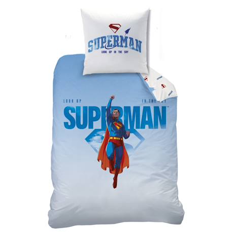 Parure de lit imprimée 100% coton, superman Bleu/rouge 3 - vertbaudet enfant 