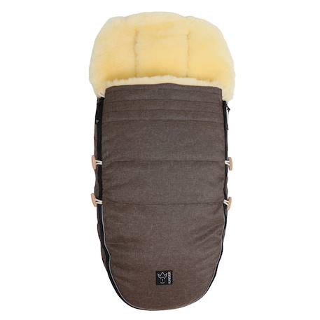 Chancelière pour poussette en peau d'agneau Love the Nature angora+Brown melange+massepain 7 - vertbaudet enfant 