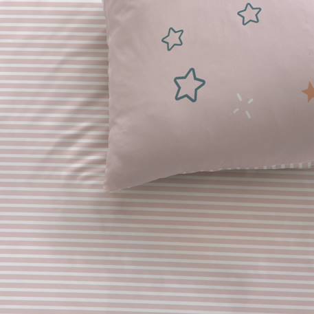 Parure de lit imprimée 100% coton, etoile filante Rose 2 - vertbaudet enfant 