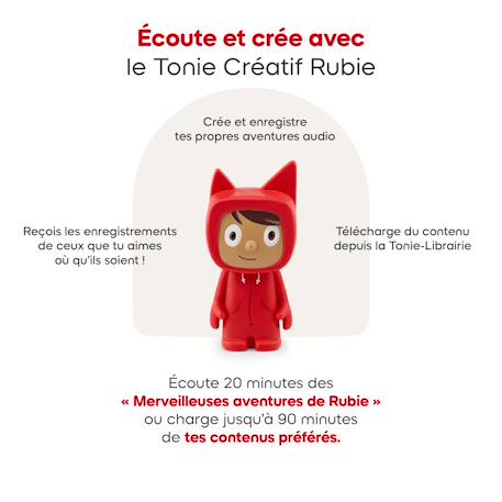 Pack toniebox 2 - boite à histoires - 1 figurine rubie - mes comptines pour la maternelle et pour apprendre Rouge 4 - vertbaudet enfant 