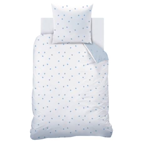 Parure de lit imprimée 100% coton, cumulus Bleu, blanc 4 - vertbaudet enfant 