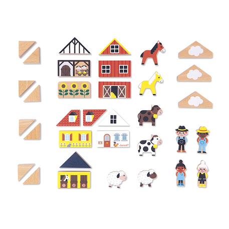 Cubes en bois fsc la campagne, 36 pcs Multicolore 4 - vertbaudet enfant 