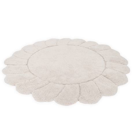 Tapis chambre enfant coton lavable rond finition pétales gabrielle Ecru 6 - vertbaudet enfant 