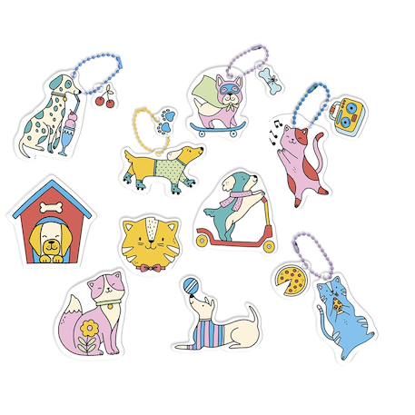 Plastique fou - 10 décos chats et chiens MULTICOLORE 2 - vertbaudet enfant 