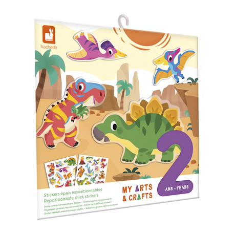 Stickers repositionnables 2 ans, dinos MULTICOLORE 1 - vertbaudet enfant 