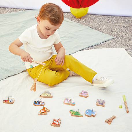 Jeu de pêche en bois fsc pince à la ligne Multicolore 2 - vertbaudet enfant 