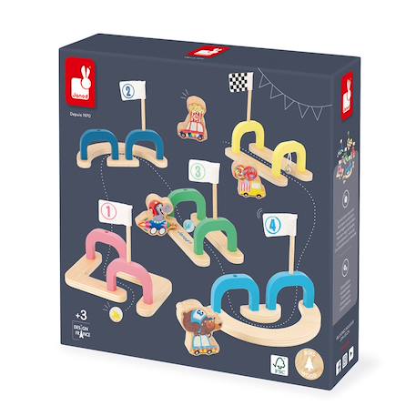 Jeu de billes circuit en bois fsc Multicolore 6 - vertbaudet enfant 
