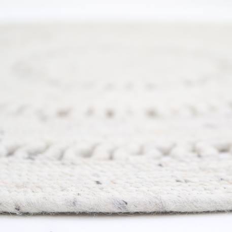 Tapis laine feutrée rond ajourée bibek Gris+Mango+Naturel 16 - vertbaudet enfant 