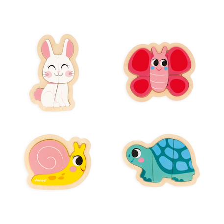 4 puzzles evolutifs en bois jardin 2 à 5 pcs Multicolore 3 - vertbaudet enfant 