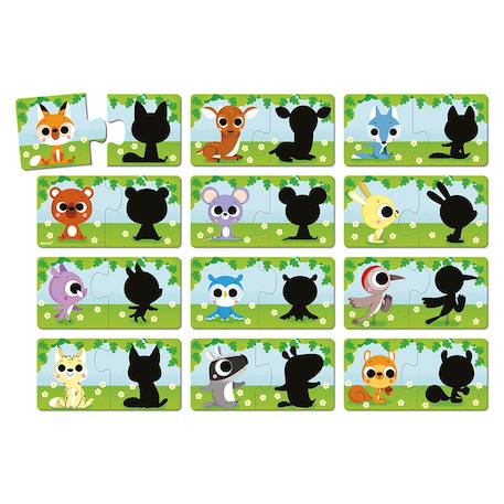 Puzzle duo les animaux et leur ombre Multicolore 3 - vertbaudet enfant 