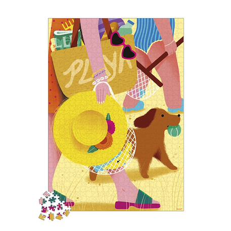Puzzle sortie à la plage 1000 pcs Jaune 2 - vertbaudet enfant 