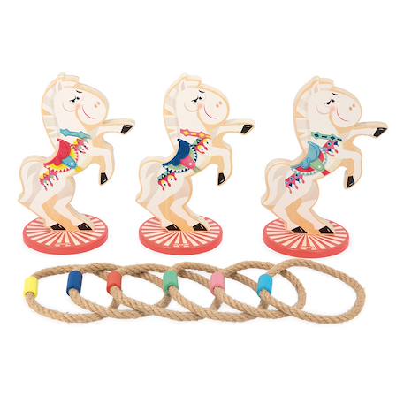 Jeu de lancer d'anneaux en bois fsc Multicolore 3 - vertbaudet enfant 