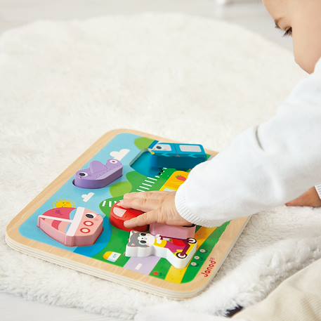 Puzzle en bois les véhicules Multicolore 2 - vertbaudet enfant 