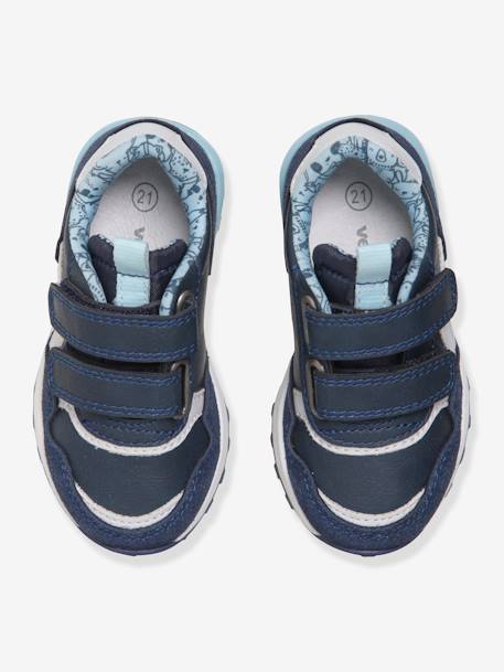 Baskets scratchées bébé garçon esprit running Bleu marine+Gris 4 - vertbaudet enfant 