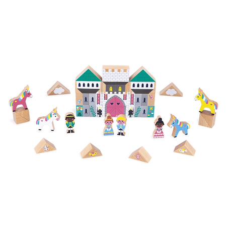 Cubes  en bois fsc royaume enchante, 36 pcs Multicolore 3 - vertbaudet enfant 