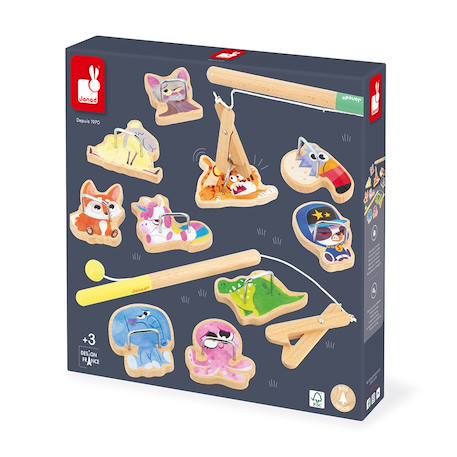 Jeu de pêche en bois fsc pince à la ligne Multicolore 6 - vertbaudet enfant 