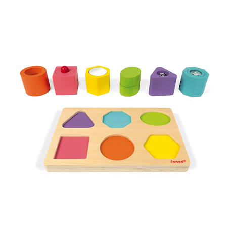Puzzle 6 cubes sensoriels en bois fsc Multicolore 1 - vertbaudet enfant 