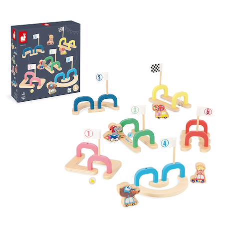 Jeu de billes circuit en bois fsc Multicolore 4 - vertbaudet enfant 