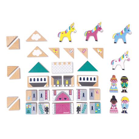 Cubes  en bois fsc royaume enchante, 36 pcs Multicolore 4 - vertbaudet enfant 