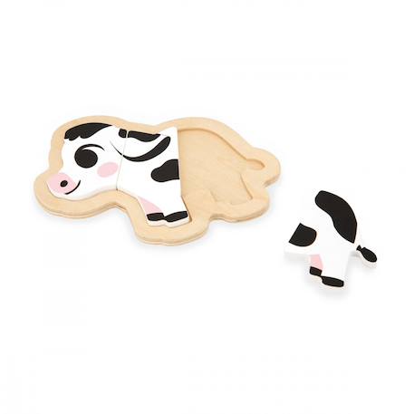 4 puzzles evolutifs en bois ferme 2 à 5 pcs Multicolore 5 - vertbaudet enfant 